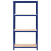 4-Layer Storage Shelf Blue Steel and Engineered Wood